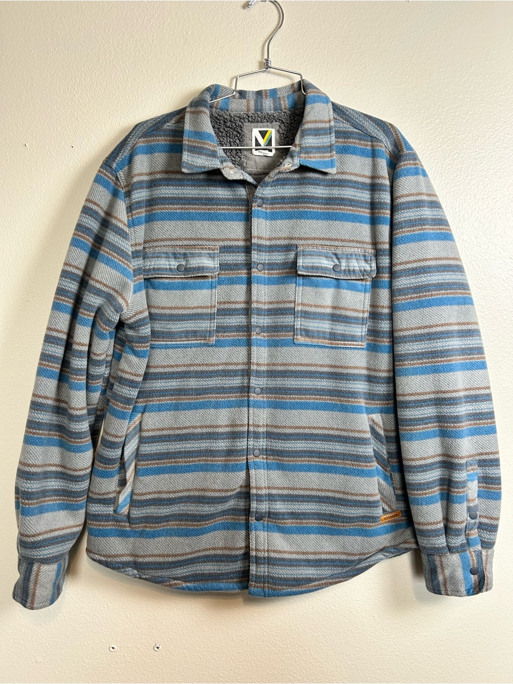 Voyager Men's Button-Up Jacket Shirt - Outdoor Fleece Size Medium